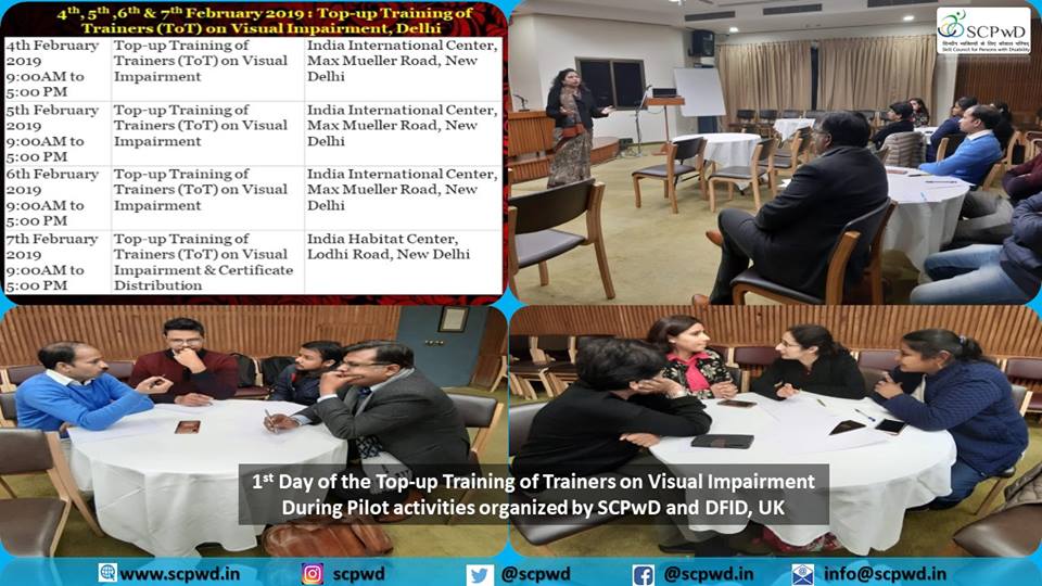 Top-up Training of Trainers on Visual Impairment during Pilot activities organized by SCPwD and DFID - Feb'19